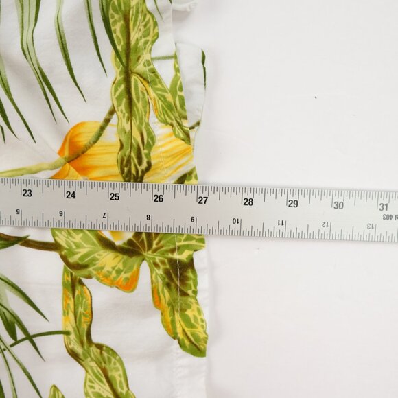 Two Palms Mens Hawaiian Shirt Large Rayon Button Up White Tropical Vacation - Picture 5 of 5